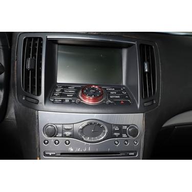 Imagem de Aotumcer Acabamento de anel de botão de tela GPS de navegação compatível com Infiniti G37 2008-2013 G35 2007-08 G25 2011 2012 Q60 2014 2015, acessórios de alumínio para botão de exibição do console