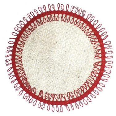 Imagem de Kit 2 Sousplat Liz De Juta Sustentável Vermelho Ii 40cmx40cm vermelho