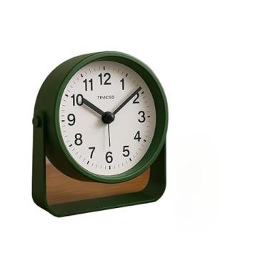 Imagem de Relogio de Parede, Relógio Despertador Analógico Moderno Gira 360 Graus - com Pilhas, 10×10cm, Estilo Vintage(VERDE)