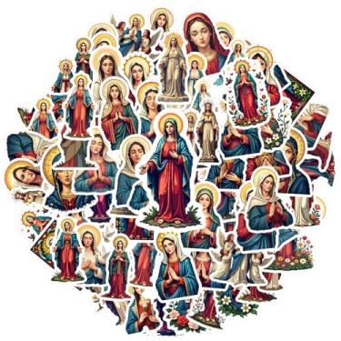 Imagem de 70 pçs adesivo religioso santa devoção paz pvc papelaria adesivos angélicos para notebook, bagagem, celular, copo faça você mesmo, telefone, guitarra, laptop, notebook, mala de viagem
