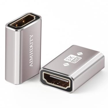 Imagem de Adaptador HDMI fêmea para fêmea 8K, acoplador HDMI, pacote com 2, adaptador de extensão HDMI 2.1, suporta 8K @60Hz, compatível com HDTV Roku TV, monitores, laptop, projetor, ARC para laptop