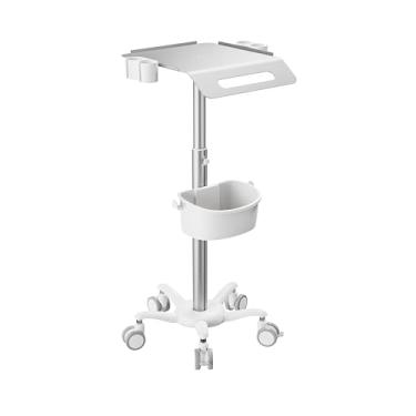Imagem de Mount Plus MED14 Carrinho médico móvel com rodas 84 a 115 cm de altura ajustável carrinho odontológico de aço com rolamento de ultrassom carrinho de laboratório com mesa grande de 40 cm × 38 cm |