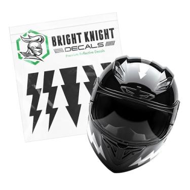 Imagem de Adesivos de Relâmpago Refletivos Bright Knight (Preto, Pacote com 1) - Adesivos Retrorrefletivos de Capacete Premium 3M para Bicicletas, Motocicletas, Laptops e Mais - Decalques Relâmpago para