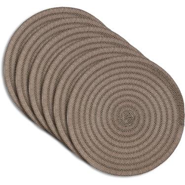 Imagem de Conjunto de 6 tapetes de mesa resistentes ao calor de 38 x 38 cm para 6 unidades de cozinha e sala de jantar, estilo moderno, fácil de limpar, durável e elegante