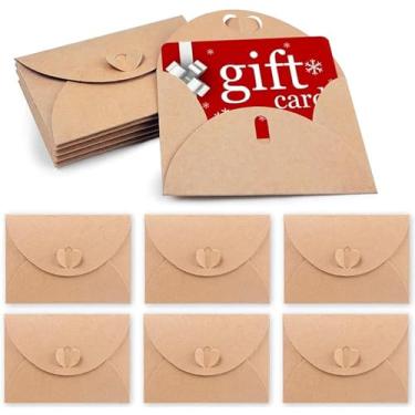 Imagem de HANSGO 100 mini envelopes de vale-presente, 10 porta-cartões de presente com fecho de coração, para casamento, aniversário, chá de bebê, Natal, cartões de visita