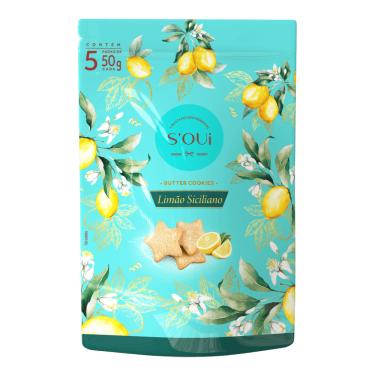 Imagem de Biscoito Amanteigado Butter Cookies Estrela Limão Siciliano Pouch SOUi 250g