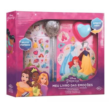 Imagem de Editora DCL Livro Meu Livro das Emoções Disney Princesas, adesivos e coração antiestresse