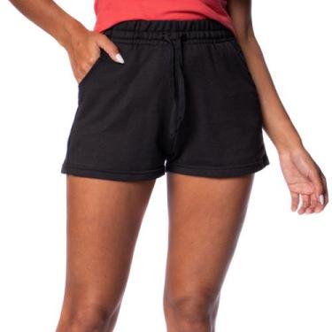 Imagem de Short Feminino Desayner em Moletom com Cordão Preto, Preto, GG