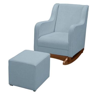 Imagem de Poltrona Amamentação Aquila Plus Com Puff Boucle Azul Claro - Fratello