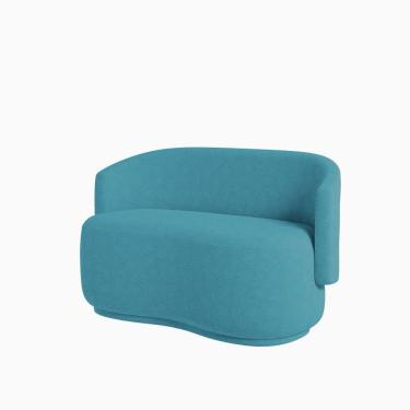 Imagem de Namoradeira Beatriz Orgânica Boucle Lisa - 7 Decor Azul Turquesa