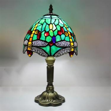 Imagem de Luminária de mesa vintage americana com LED, personalizada e criativa, para sala de estar, escritório, quarto infantil, casa de campo ou hotel, com vidro colorido (Estilo 36)