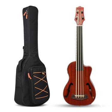 Imagem de Batking Ubass Ukulele Baixo Elétrico, Baixo Barítono 76.2 cm Ukelele Fretless, Baixo Acústico Elétrico Uku Wtih Gig Bag (Cabeça de Máquina Atualizada, Fretless Ubass)