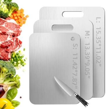 Imagem de Tábua de corte de titânio Tavano, tábuas de corte de titânio para cozinha, tábua de corte dupla face disponível para legumes, carne, frutas, fácil de armazenar e limpar (P + M + G)