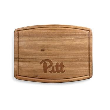 Imagem de PICNIC TIME NCAA Pittsburgh Panthers Ovale Tábua de corte de acácia, conjunto de tábua de charcutaria com ranhura de suco para derramamentos, prato de servir de madeira, (madeira de acácia)