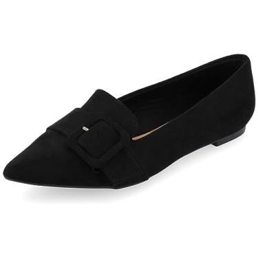 Imagem de Journee Collection Mocassim Sapato Sapatilha Audrey Feminino, Preto, 6