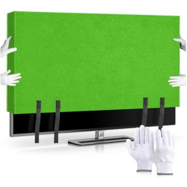 Imagem de Orchidleaf Capa de TV para tela plana móvel de 152.4 cm-165.1 cm Capas de tela de TV antiarranhões e poeira com alça inferior e luvas Caixa de TV para transporte, renovação, proteção contra arranhões