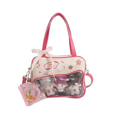 Imagem de KeAiDMon Bolsa tiracolo itabag com estampa de estrela com crachá, Branco