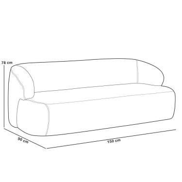 Imagem de Sofá 2 Lugares Curvo Orgânico Para Sala Living 150cm Barolo L06 Bouclê Terracota - Lyam Decor