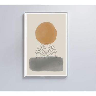 Imagem de Quadro Abstrato Circulo E Retângulo 60x40 Cm Vidro Impresso