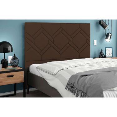 Imagem de Painel de Cama Box Estofada King Lima Plus Veludo Cacau - Simbal