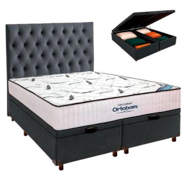 Imagem de Bau Blindado Cinza+Colchão Queen High Foam Ortobom+Cabeceira
