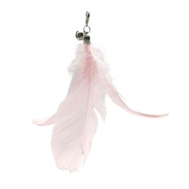 Imagem de Luzhengyang Recargas de varinha Feather Cat Teaser – Cabeças inspiradas em pássaros naturais, acessórios de brinquedo de gato para brincadeiras interativas (pacote com 5) (rosa feminino)