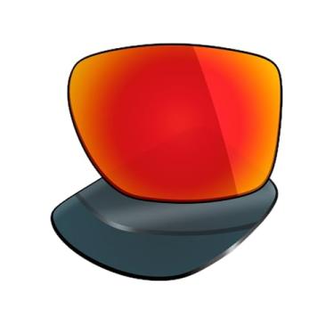 Imagem de Mryok Lentes de reposição UV400 para óculos Oakley Chamfer Squared OX8143 54 mm, HD Polarized, proteção UV, resistente a impactos e ajuste perfeito - Vermelho fogo