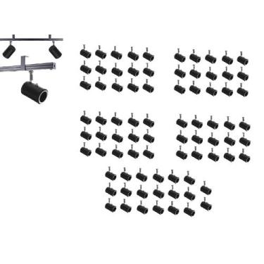 Imagem de Kit 80 Spot Trilho Perfilado Eletro calha Par20 Bulbo OL8 - Hiperlight