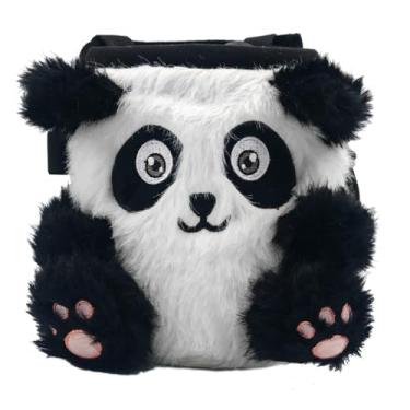 Imagem de NewDoar Saco de Chalk para escalada, Boulder, Panda Chalk Bag Balde com cinto de clipe rápido e bolso com zíper, equipamento de escalada para homens, mulheres e crianças