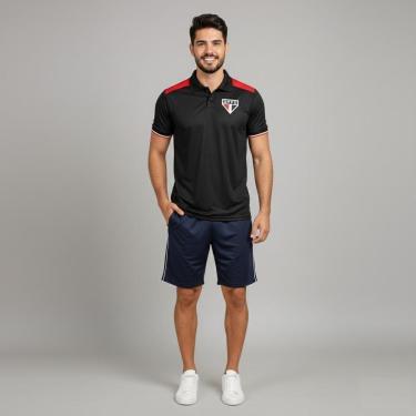 Imagem de Camiseta Camisa Polo Masculina São Paulo SPFC Wall Oficial Licenciada-Masculino