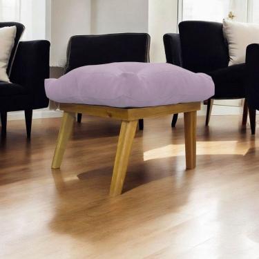 Imagem de Puff Marty Decorativo Retangular Linho - Rosê Linho