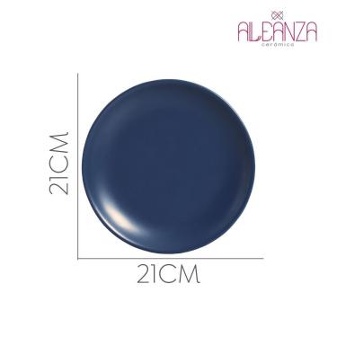 Imagem de Jogo 2 Pratos Sobremesa Coup Navy Azul Cerâmica Alleanza 21cm