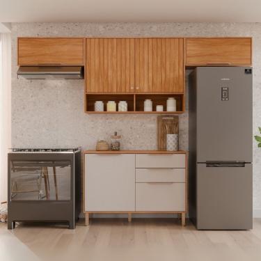 Imagem de Cozinha Compacta 4 Peças 100% Mdf Divina Cinamomo - Off White