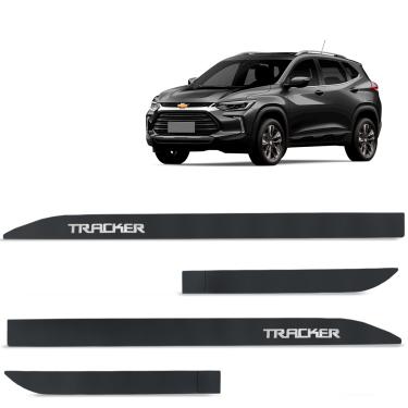 Imagem de Jogo de Friso Lateral Tracker 2014 a 2024 Cinza Satin Steel Alto Relevo