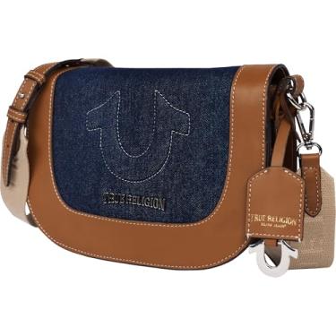 Imagem de True Religion Bolsa tiracolo com aba transversal em forma de ferradura em jeans, casual para uso diário, jeans