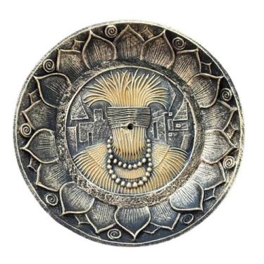 Imagem de Incensário Prato de Orixás 12 cm em Resina  Religiosos cor:OBALUAÊ - B