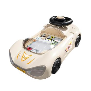 Imagem de menolana Volante de brinquedo para brincar de dirigir, jogo educativo de simulação de direção para crianças de 3 anos, Bege Marrom