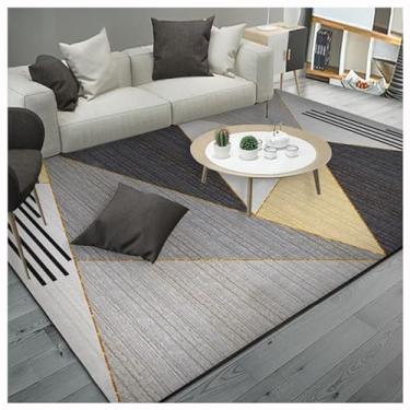 Imagem de SPXMQSS Tapetes grandes para sala de estar, tapetes laváveis para quarto, antiderrapante, tapete de pelo baixo, resistente ao desgaste, para sala de estar, quarto, sala de jantar, escritório, cinza