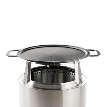 Imagem de Solo Stove Chapa + Cubo Bonfieira, Panelas de Ferro Fundido com Cubo de Aço Inoxidável para Elevação de 20 cm, Adição à Fogueira de Fogueira, Peso: 8,8 kg, Diâmetro da Superfície de Cozinhar 45 cm
