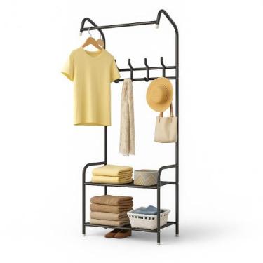 Imagem de Arara Cabideiro 170cm Prateleiras Sapateira Ganchos Multiuso - Yeet