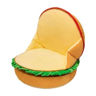 Imagem de IEUDNS Almofada de chão em formato de hambúrguer, pufe macio e decorativo de para janela, almofada preguiçosa para sofá, ideal para