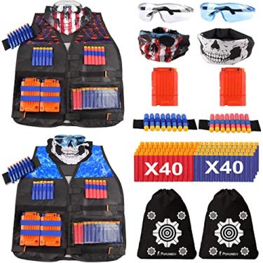 Imagem de POKONBOY 2 Sets Tactical Vest Kits Compatible with Nerf Guns N-Strike Elite Series