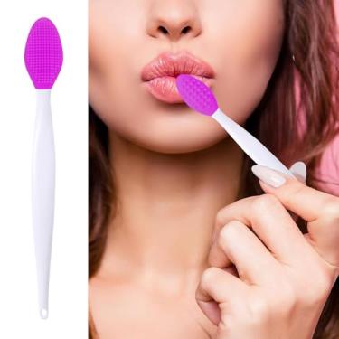Imagem de Escova de limpeza facial de silicone com design de dupla face - Ferramenta de limpeza de poros e removedor de cravos para lavagem de rosto e rotina de cuidados com a pele (Roxo)