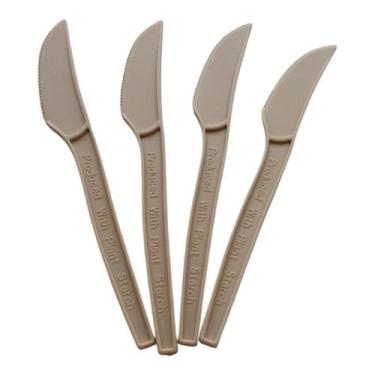 Imagem de Kit com 50 Facas de Fibra Vegetal Biodegradáveis de 17cm - Ecológicas 