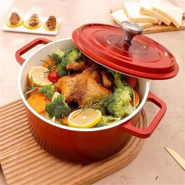 Imagem de Panela de Ferro Fundido com Tampa Inox 24cm e Estilo e Desempenho Supe