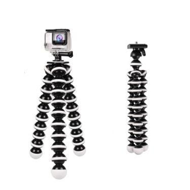 Imagem de Mini tripé portátil | altura ajustável, flexível | para smartphone, projetor de mesa, transmissão ao vivo e fotografia