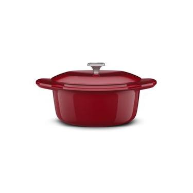 Imagem de Panela de Ferro Fundido Esmaltado Caçarola Electrolux Expert 24cm Vermelha