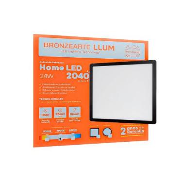 Imagem de Painel de Sobrepor Home LED Quadrado Preto 24W 4000K IP40 Bivolt 30X30