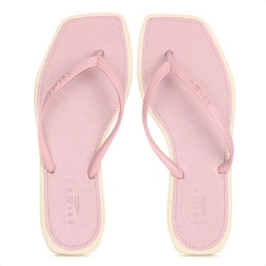 Imagem de Chinelo Brizza Arezzo Bico Quadrado Bicolor Rosa Claro e Bege - Feminino-Feminino
