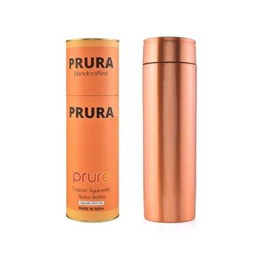 Imagem de PRURA Garrafa de água de cobre, um recipiente de cobre puro ayurvédico à prova de vazamento